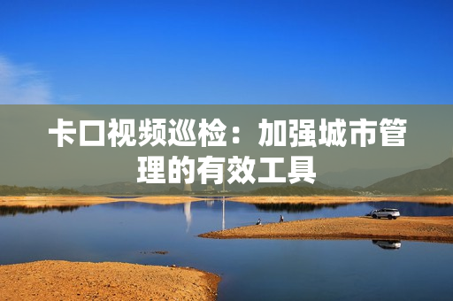 卡口視頻巡檢：加強城市管理的有效工具